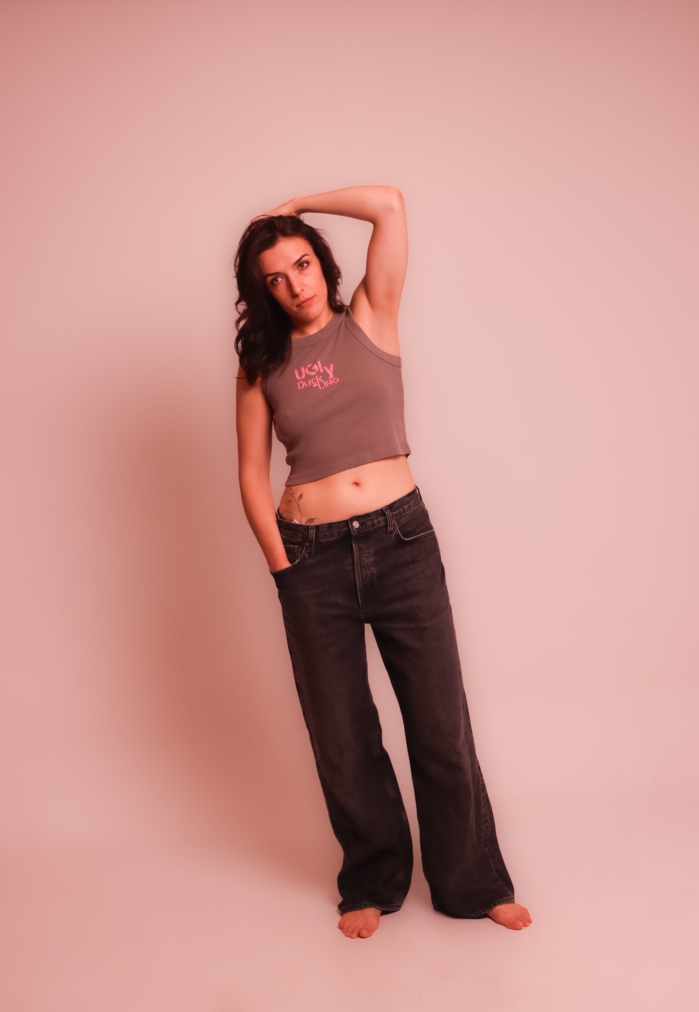 Ugly Duckling Organic Crop Tank | Faded Grey