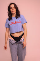 Sex & Pasta crop t-shirt | Blue