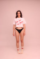 Hotter Than An Inferno crop t-shirt | White
