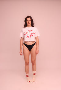 Hotter Than An Inferno crop t-shirt | White