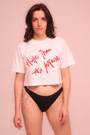 Hotter Than An Inferno crop t-shirt | White