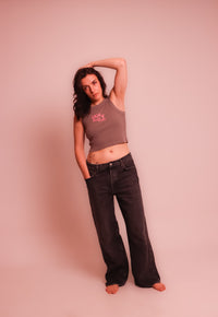 Ugly Duckling Organic Crop Tank | Faded Grey